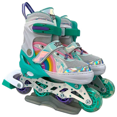 Ролики раздвижные размер 38-41 со светом Dvizhok 141V-672-3 мятно белые 1